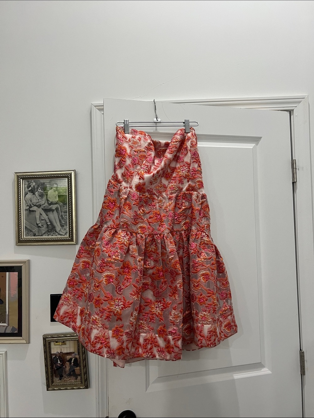 Maeve Floral Tiered Skirt - Pink & Coral